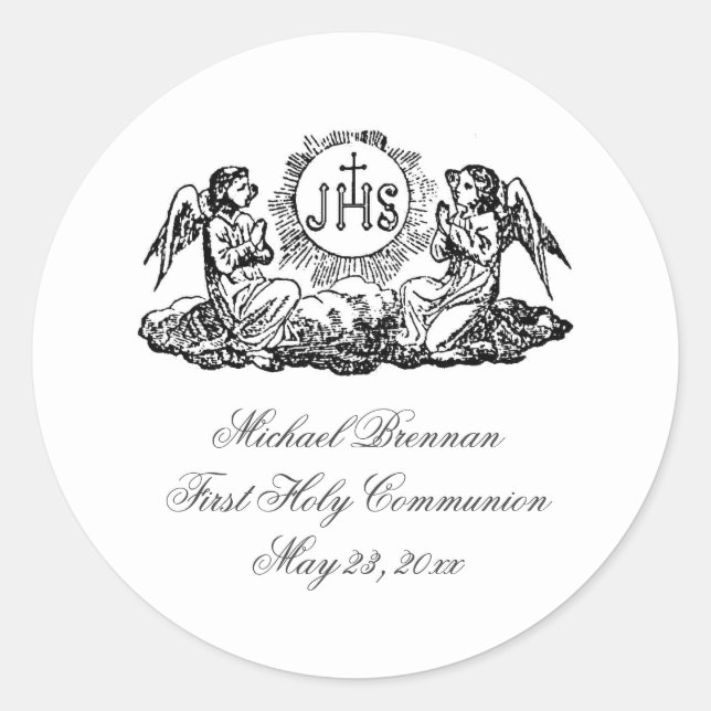 Sticker Rond Catholicisme traditionnel de First Holy Communion (Devant)