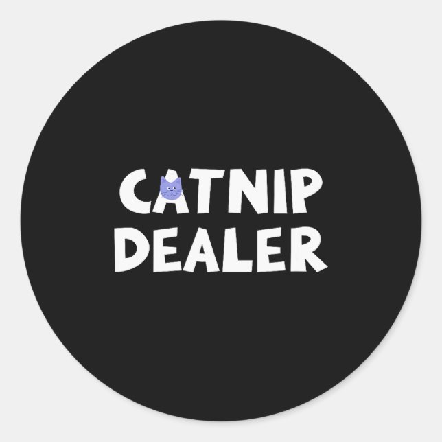 Sticker Rond Catnip Er Funny Cat  (Devant)