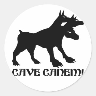 Sticker Rond CAVE CANEM - ATTENTION AU CHIEN Latin
