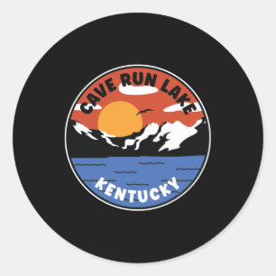 Sticker Rond Cave Run Lac Kentucky Sunset