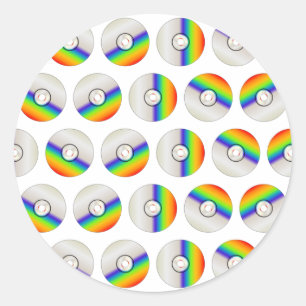 Sticker Rond CD disc repeating background