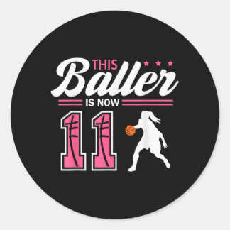 Sticker Rond Ce Baller a 11 ans Baseball 11e anniversaire