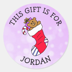 Sticker Rond Ce cadeau est pour (ajoutez le nom) l'étiquette d