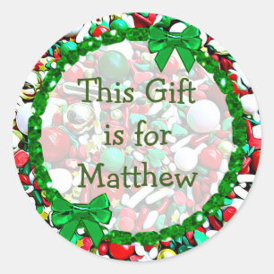 Sticker Rond Ce cadeau est pour Noël des parfums de vacances