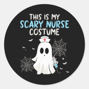 Sticker Rond Ce costume d'infirmière effrayant - Halloween épou