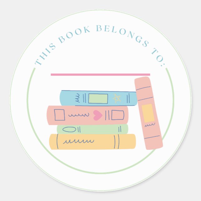 Sticker Rond Ce Livre Appartient À (Devant)