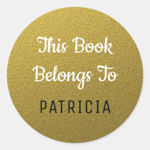 Sticker Rond Ce Livre Appartient À Bookplaques Gold Parties sci