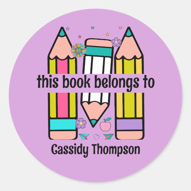 Sticker Rond Ce livre appartient à la bibliothèque pour enfants (Devant)