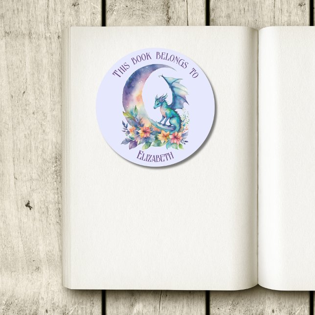 Sticker Rond Ce livre appartient à la Lavande Dragon Personnali (Créateur téléchargé)