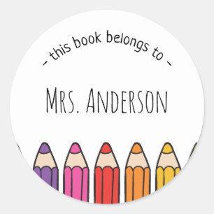 Sticker Rond Ce livre appartient à l'enseignant