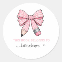 Ce livre appartient à Pink Cute School Pencil Bow