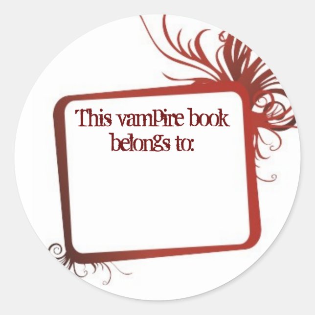 Sticker Rond Ce livre Vampire appartient à (Devant)