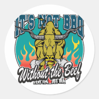 Sticker Rond Ce n'est pas un barbecue sans boeuf