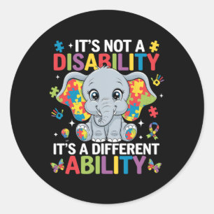 Sticker Rond Ce n'est pas un handicap C'est une capacité différ
