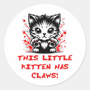 Sticker Rond Ce Petit Kitten A Des Lèvres