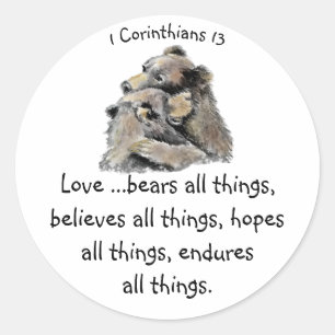 Sticker Rond Ce que l'amour est la Bible Écriture Écritures Épo