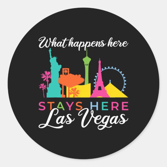 Sticker Rond Ce Qui Se Passe Ici Reste Las Vegas (Devant)