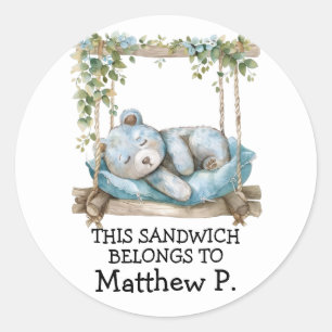 Sticker Rond Ce Sandwich Appartient À - Ours Bleu Teddy