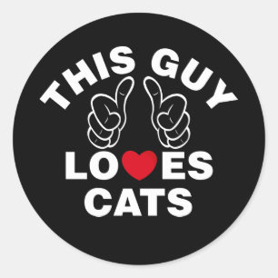 STICKER ROND CE TYPE AIME LES CHATS
