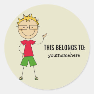 Sticker Rond CECI APPARTIENT à l'autocollant pour un garçon