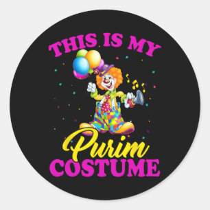 Sticker Rond Ceci Est Mon Costume Purim Juif Purim Don 1