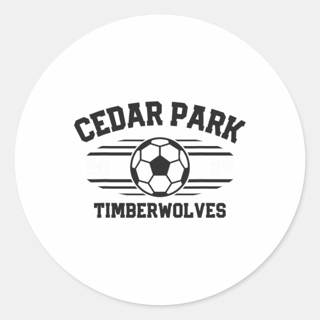 Sticker Rond Cedar Park Timberwolves Soccer Ll 2025  (Devant)