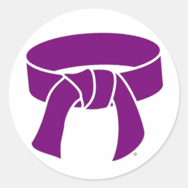 Sticker Rond Ceinture violette Martial Arts (Devant)