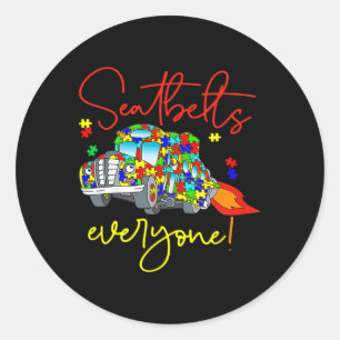 Sticker Rond Ceintures de sécurité Tout le monde Sensibilisatio