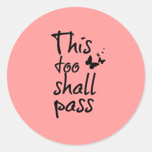 Sticker Rond Cela aussi doit passer le devis avec des papillons