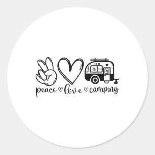Sticker Rond Cela dit Paix Amour Camping - En plein air