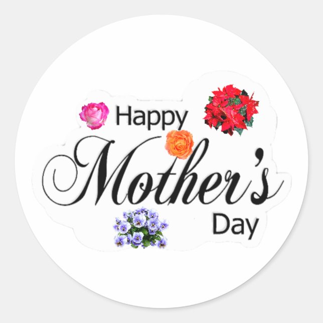 Sticker Rond Celebrate Mom & Joy : Happy Mother's Day Collectio (Devant)