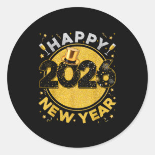 Sticker Rond Célébration Bonne Année Eve 2026 Fête Hommes Femme