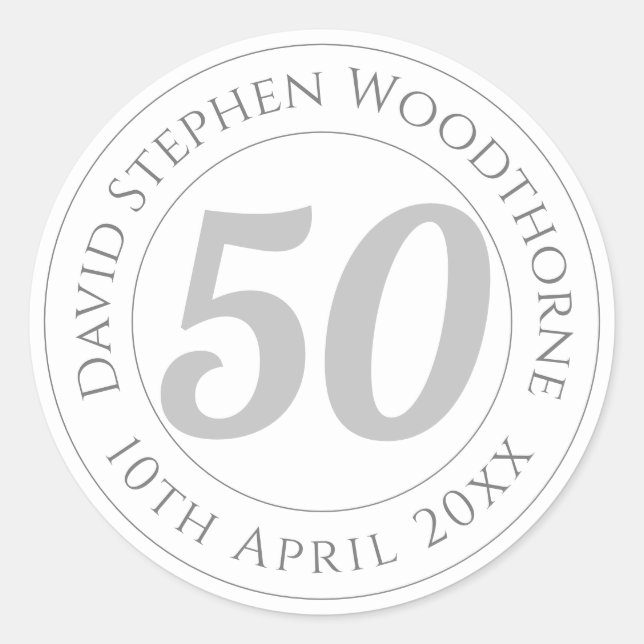 Sticker Rond Célébration commémorative d'anniversaire Personnal (Devant)