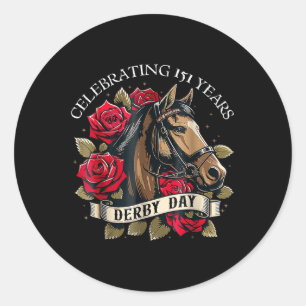 Sticker Rond Célébration de 151 ans Ky Derby Day Hommes Femmes 