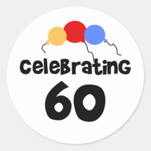Sticker Rond Célébration de 60