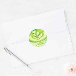 Sticker Rond Célébration de Baby Shower Coupe de Match Vert