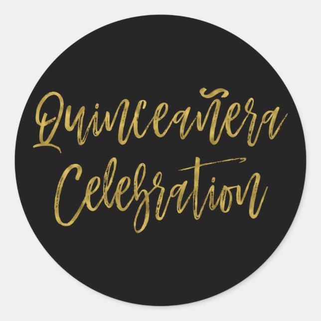 Sticker Rond Célébration de Quinceanera | 15e anniversaire (Devant)