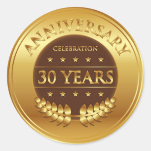 Sticker Rond Célébration du 30e anniversaire Médaille d'or