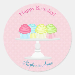 Sticker Rond Célébration du gâteau de Ballerina