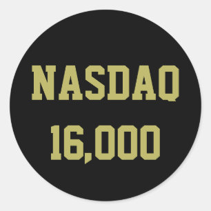 Sticker Rond Célébration du marché Stock NASDAQ 16000