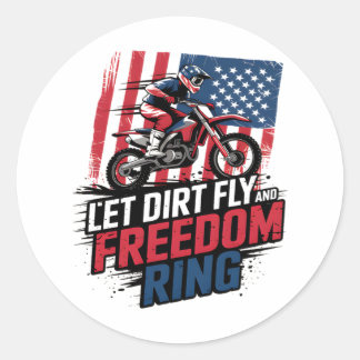 Sticker Rond Célébration - Laisser la citation de Freedom Ring