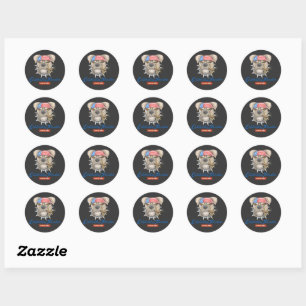 Sticker Rond Célébrer la liberté 4 juillet American Bulldog