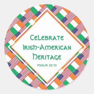 STICKER ROND CÉLÉBRER LE PATRIMOINE IRLANDAIS-AMÉRICAIN