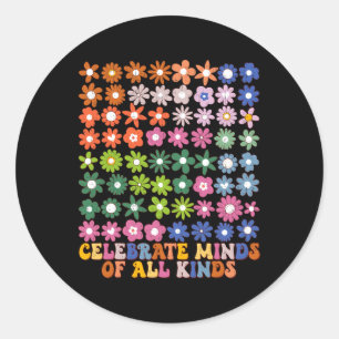Sticker Rond Célébrer Les Esprit De Toutes Sortes D'Autisme Fle