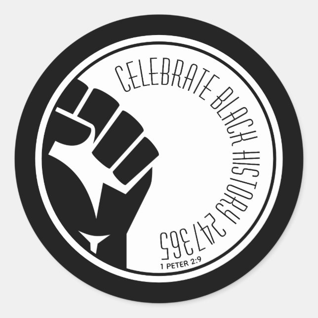 Sticker Rond CÉLÉBRER L'HISTOIRE NOIRE 247365 BHM Personnalisé (Devant)