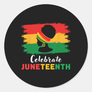Sticker Rond Célébrez Juneteenth Femmes Noires Chignon Méssy 18