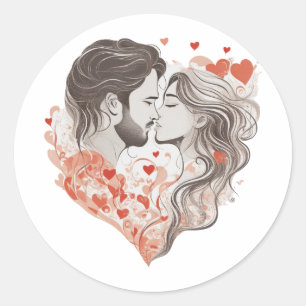 Sticker Rond Célébrez l'amour et l'intimité, la beauté de deux 
