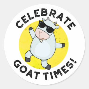 Sticker Rond Célébrez les temps de chèvre douille animale posit