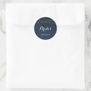 Sticker Rond Céleste Marine Blue Stars Bienvenue Goodie Sac Sna