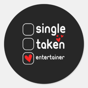 Sticker Rond Célibataire Pris Amuseur Mignon T Shi Saint-Valent